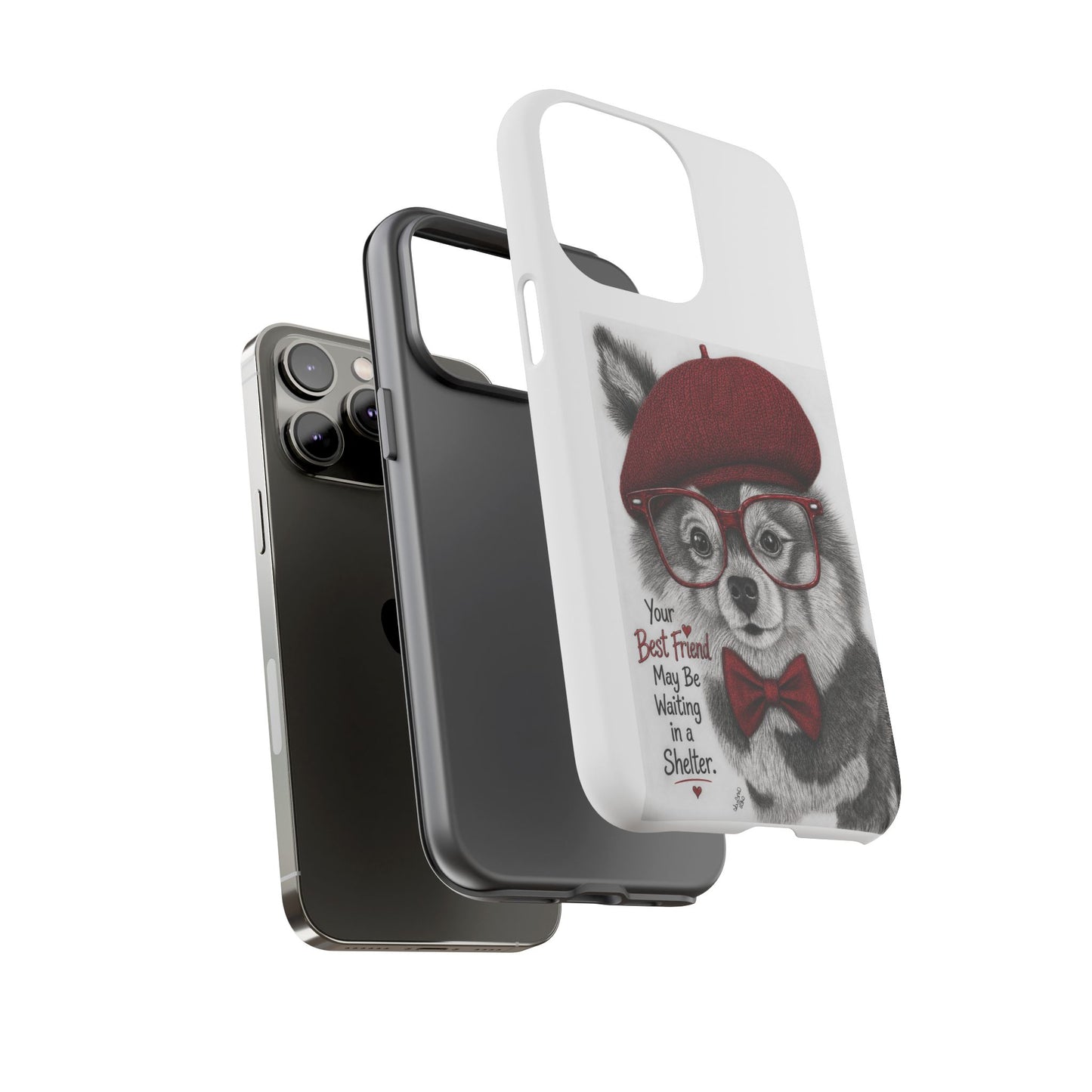 Rescue Pup Art Phone Case – "Your Best Friend May Be Waiting in a Shelter"