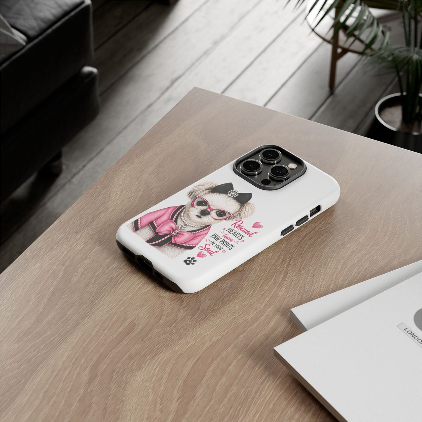 Rescued Hearts Paw Prints Phone Case