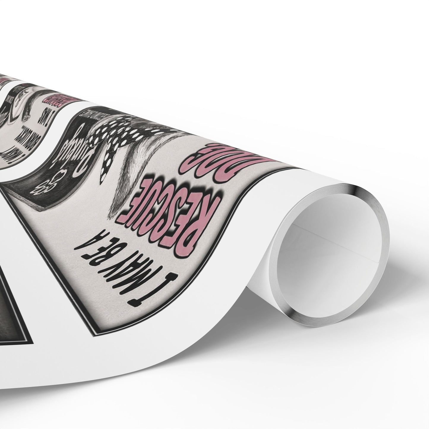 Euclid pet pals  Wrapping Paper Roll — Black & White Storyboard Gift Wrap