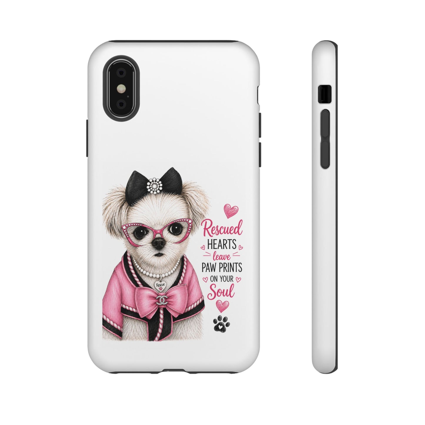 Rescued Hearts Paw Prints Phone Case