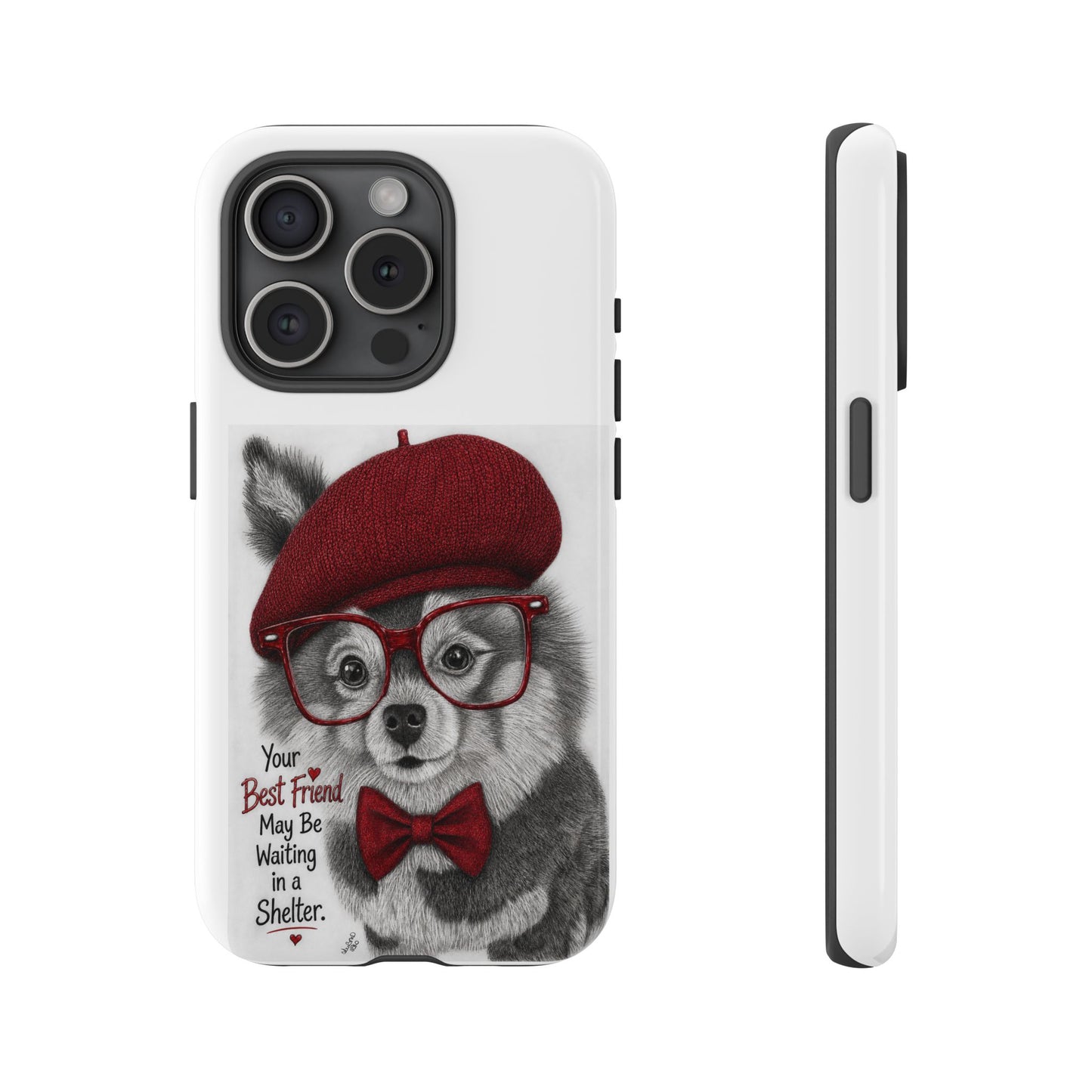 Rescue Pup Art Phone Case – "Your Best Friend May Be Waiting in a Shelter"