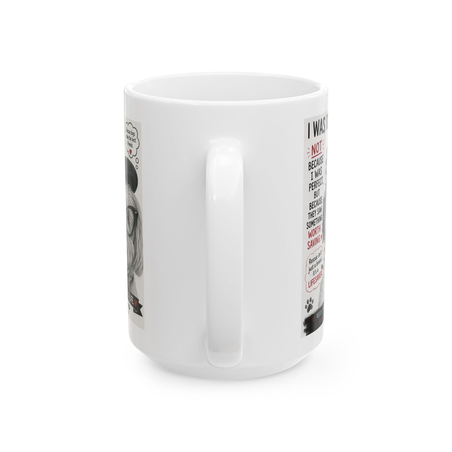 Rescue Dog Lover Mug — “Rescue Is My Favorite Breed” Ceramic Coffee Cup (11oz/15oz)