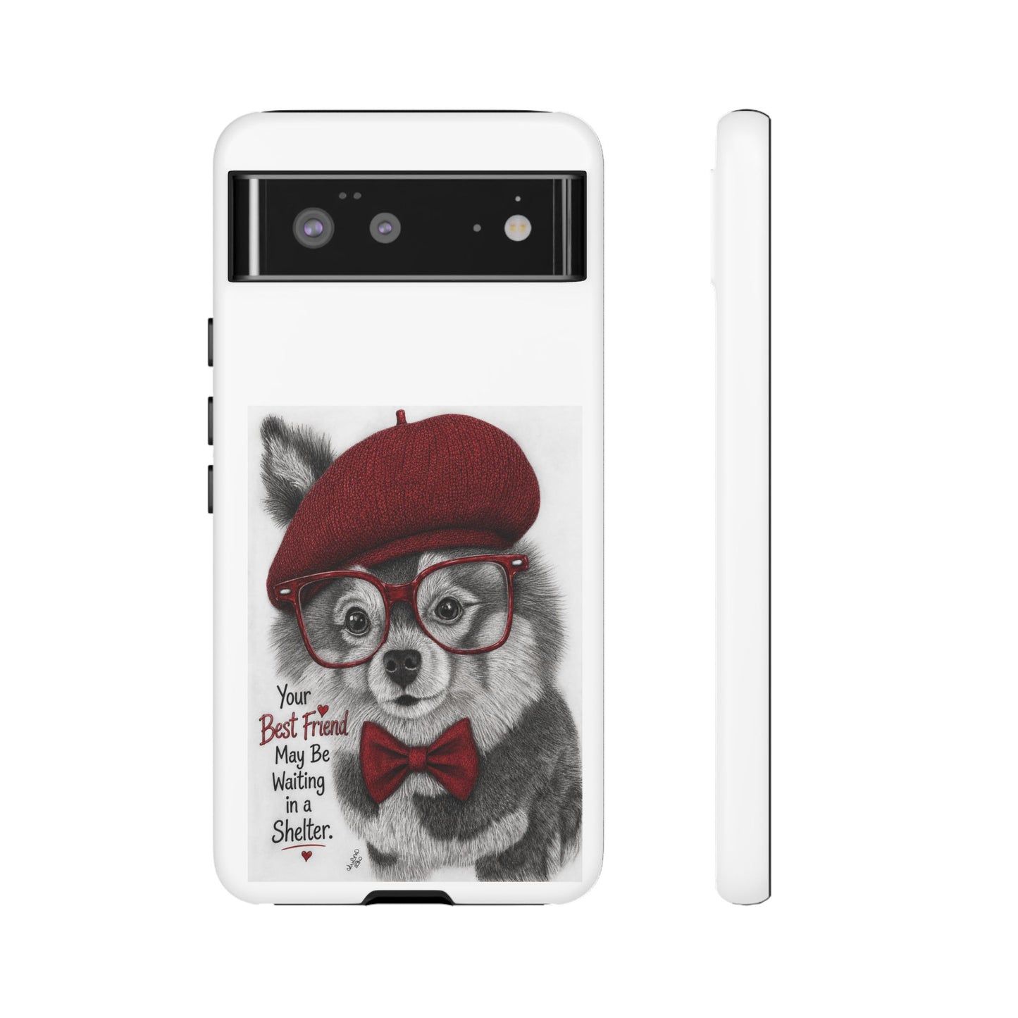 Rescue Pup Art Phone Case – "Your Best Friend May Be Waiting in a Shelter"