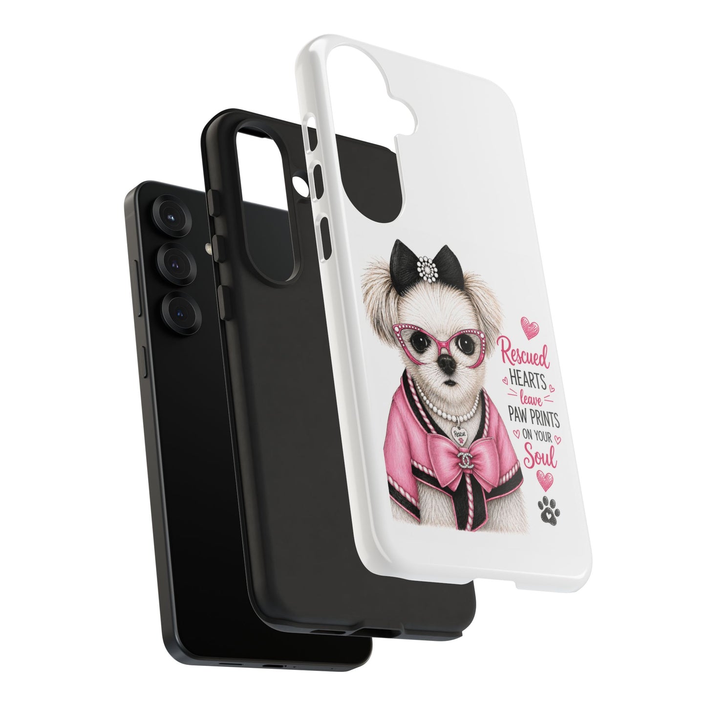 Rescued Hearts Paw Prints Phone Case