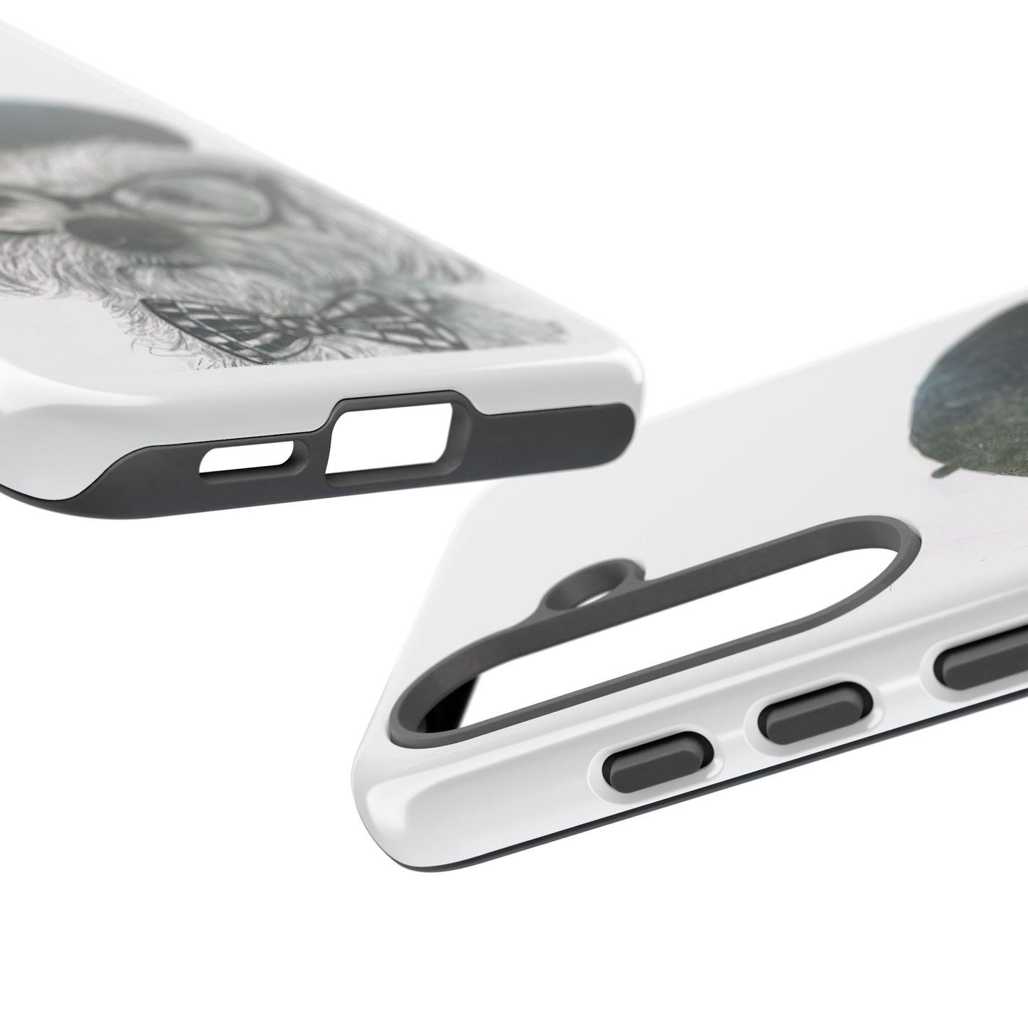 Dog Portrait Phone Case — Dexter with Beret, Glasses & Bow Tie