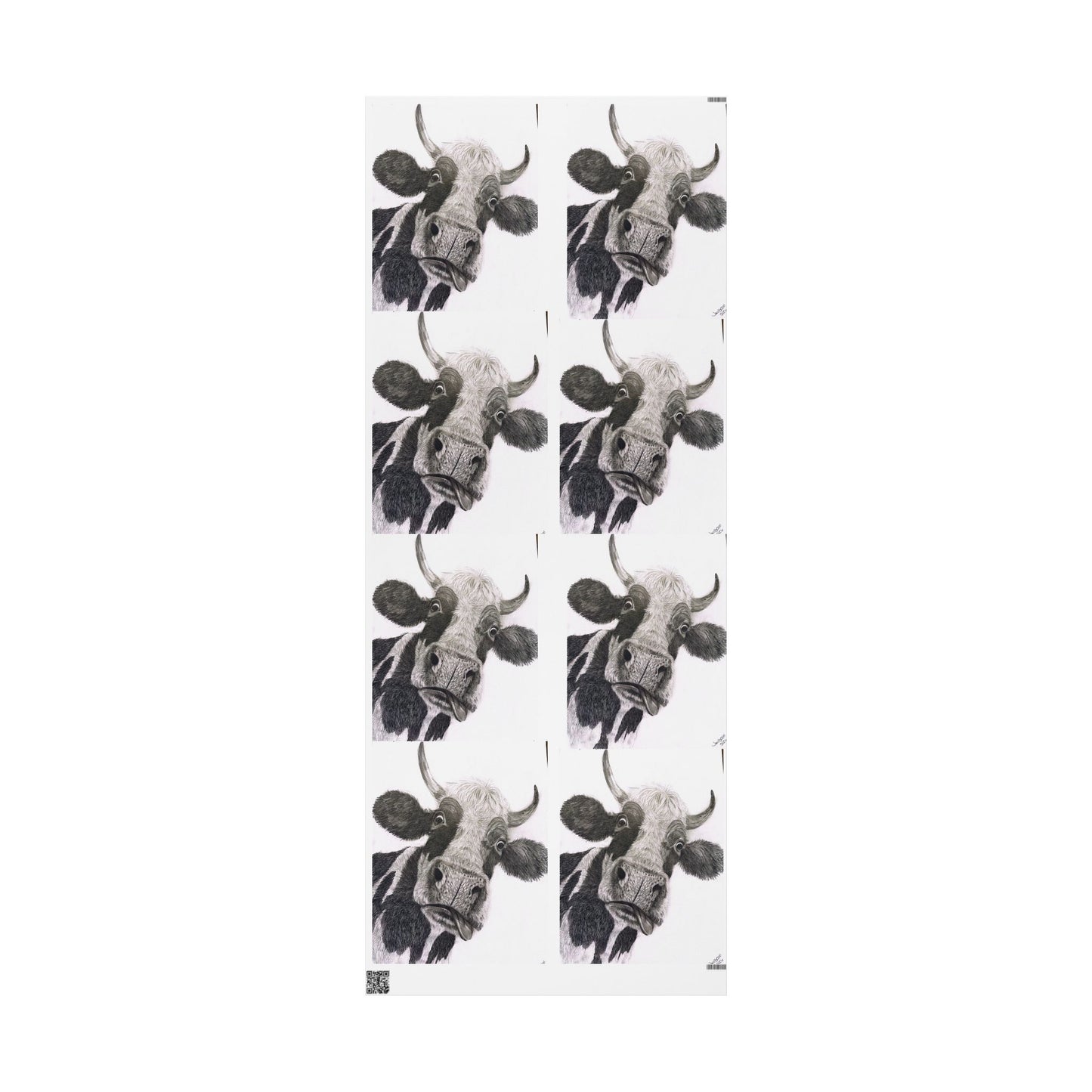 Cow Pattern Wrapping Paper — Black & White Animal Print Gift Wrap