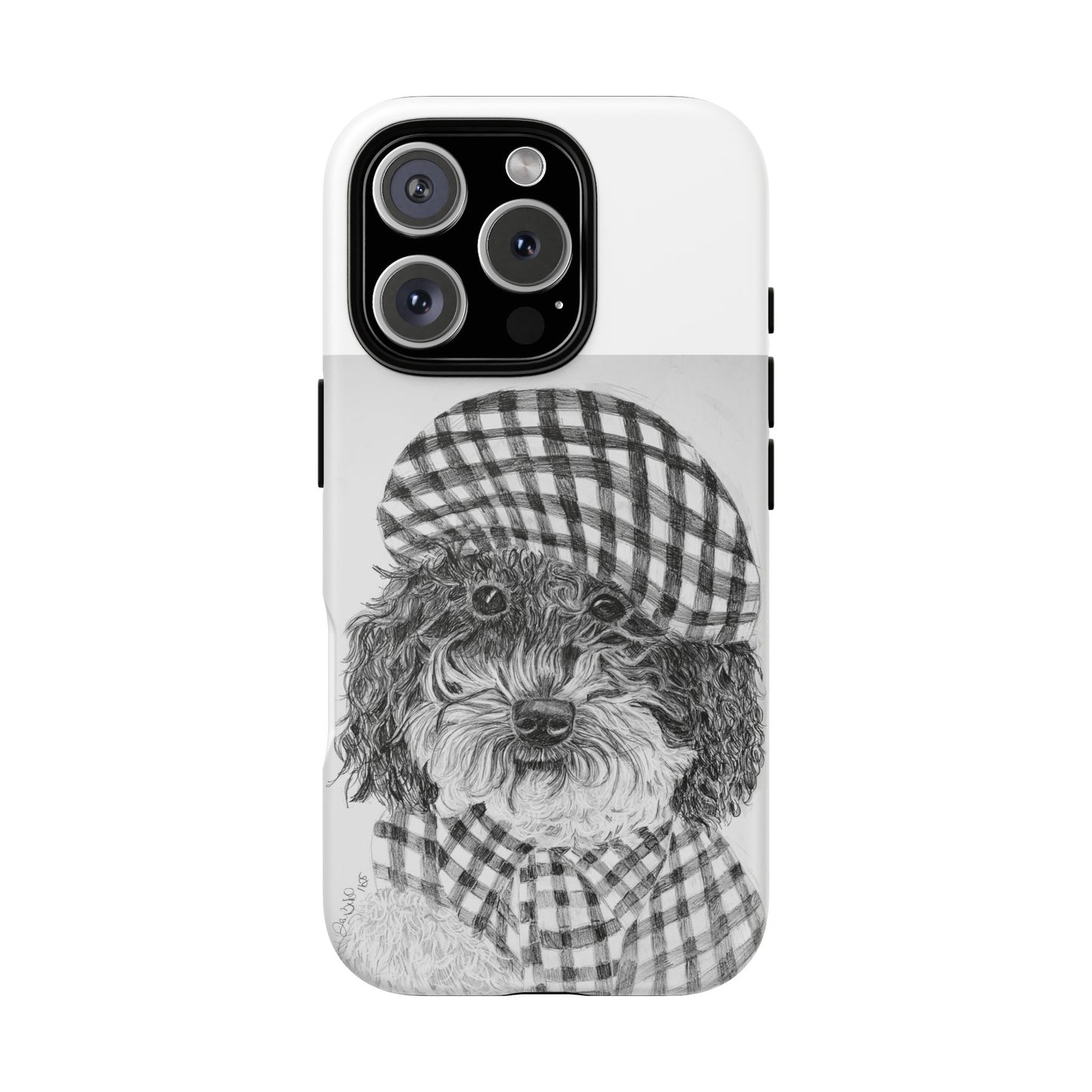 Cute Dog Phone Case — Flannel Elmer  in Plaid Hat