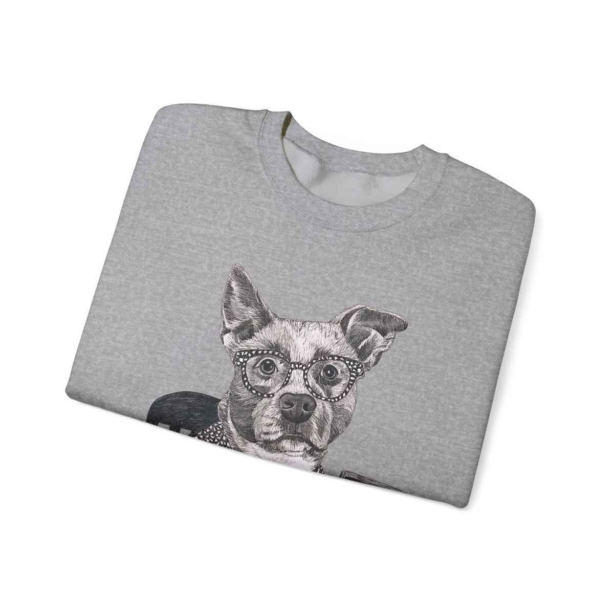 Rescue Dog Crewneck Sweatshirt — "Glenn Powell" Adopt Don’t Shop Design