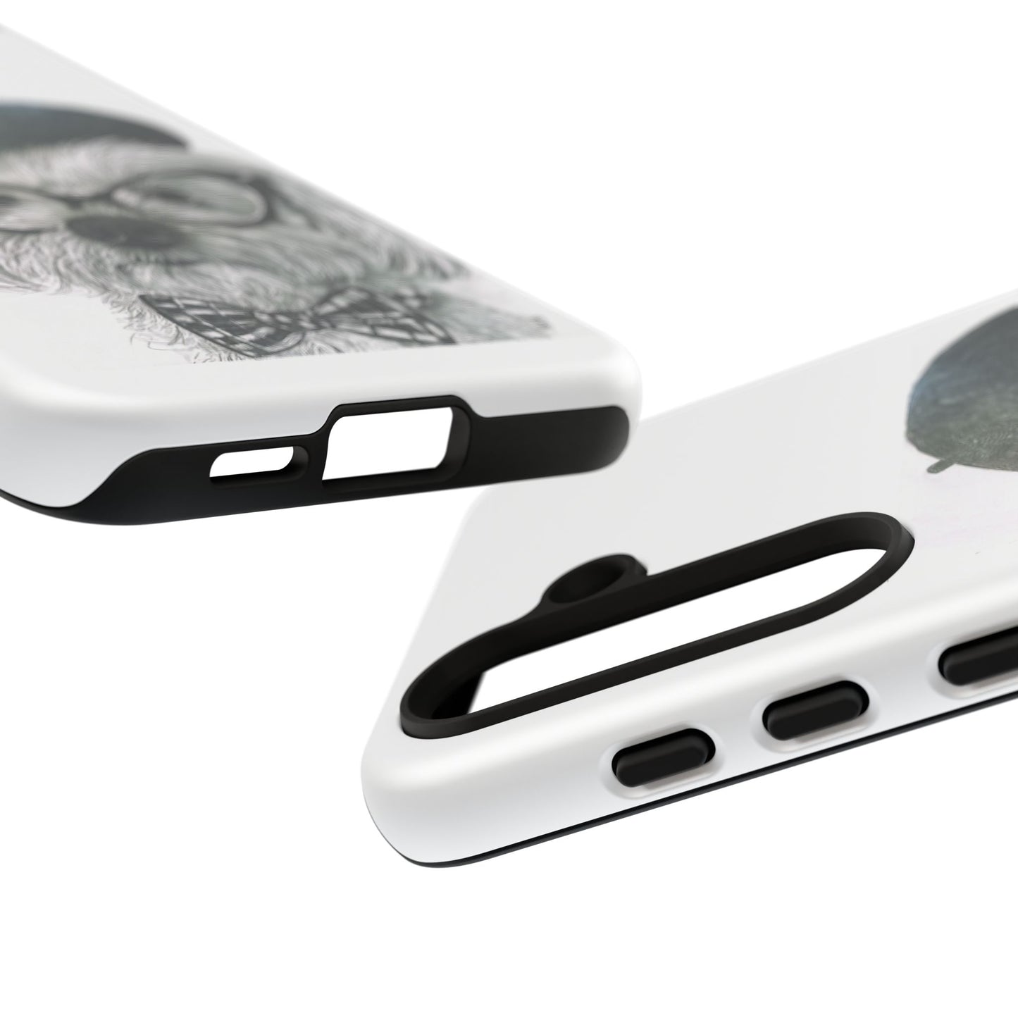 Dog Portrait Phone Case — Dexter with Beret, Glasses & Bow Tie
