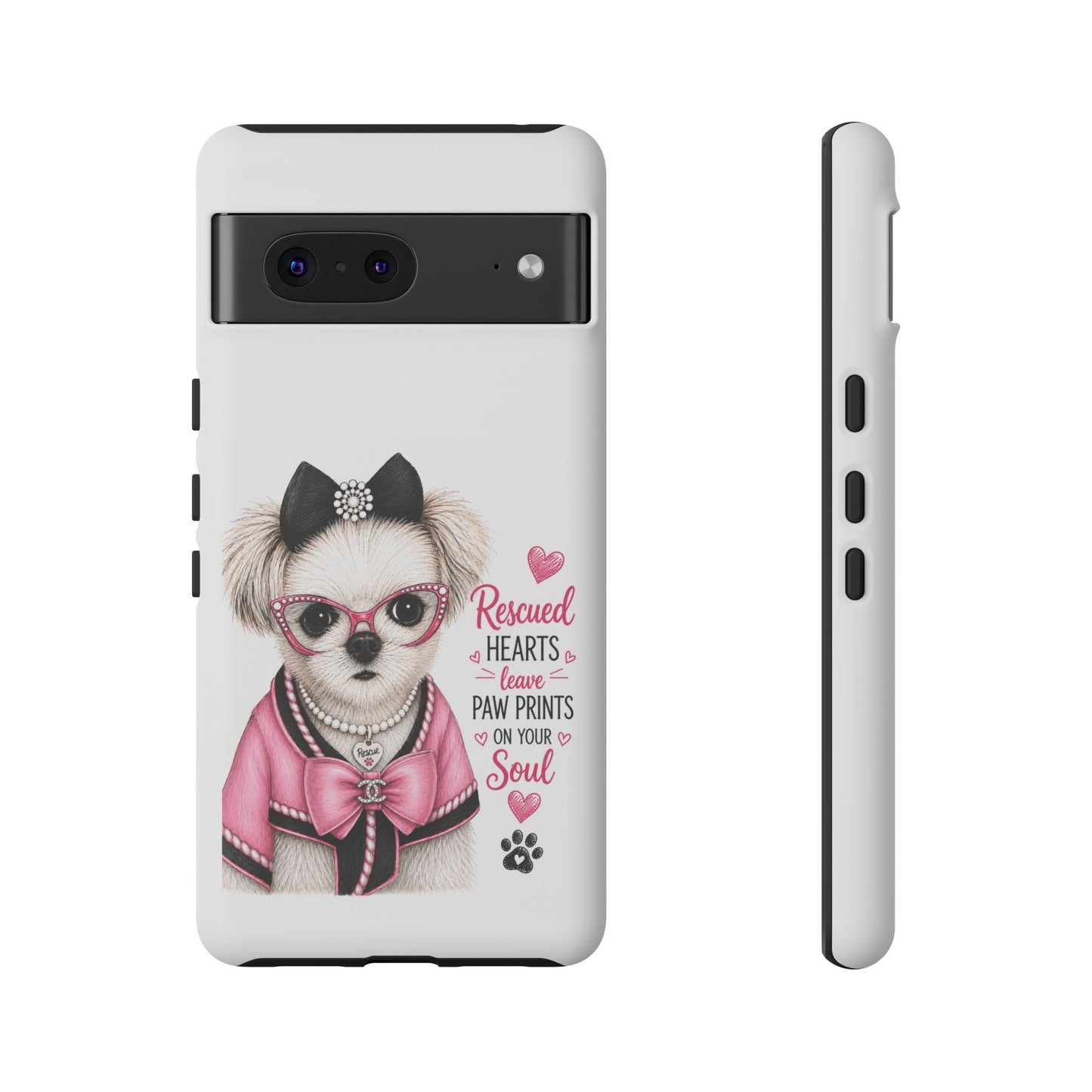 Rescued Hearts Paw Prints Phone Case