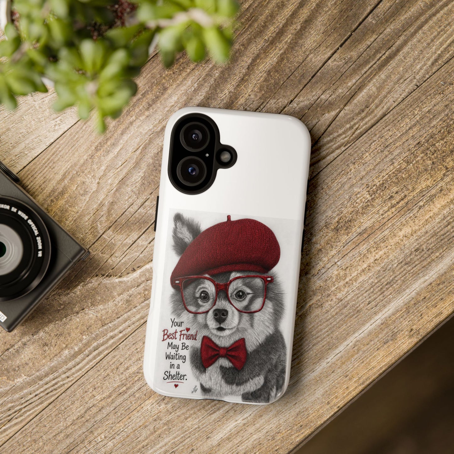Rescue Pup Art Phone Case – "Your Best Friend May Be Waiting in a Shelter"