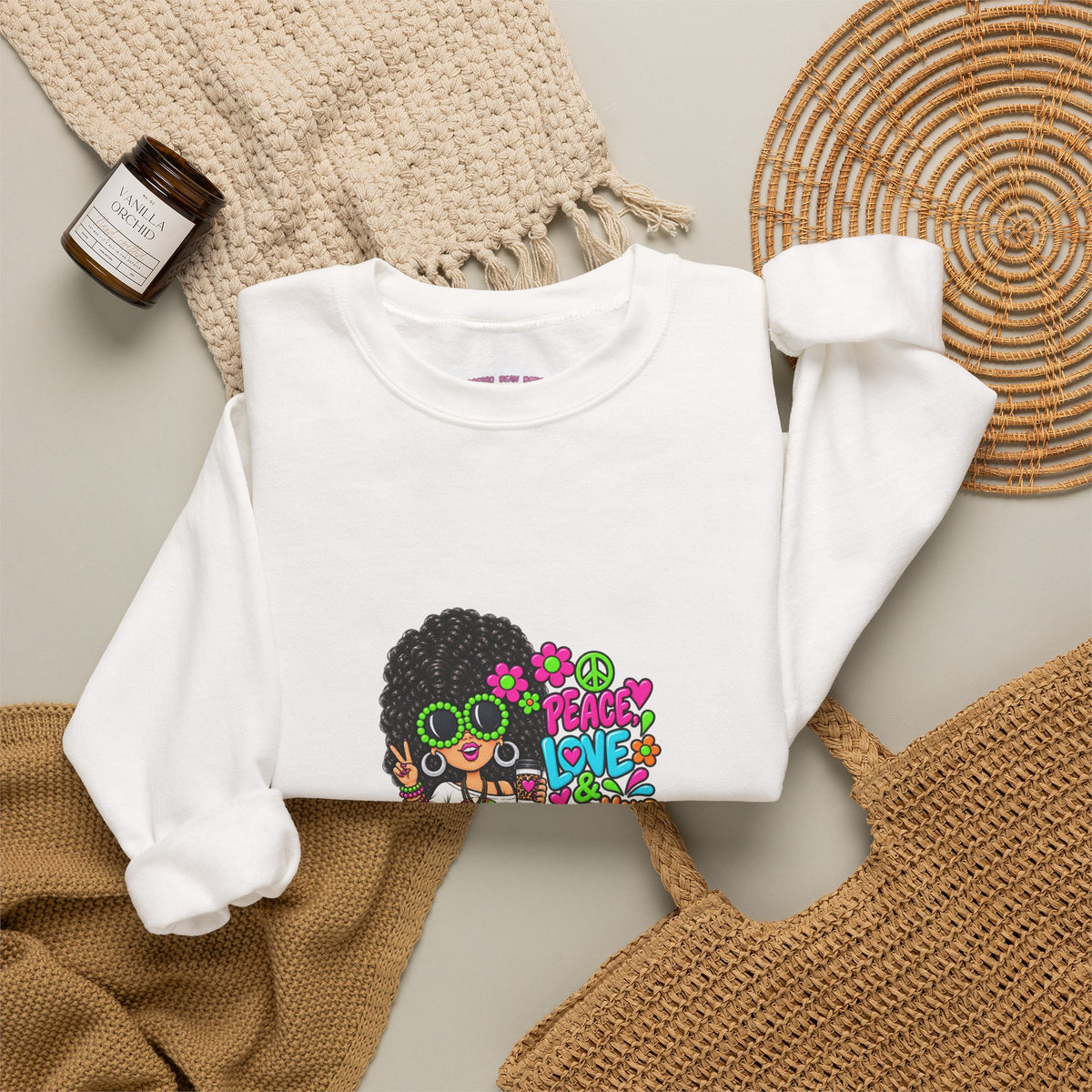 Retro Peace & Love Sweatshirt