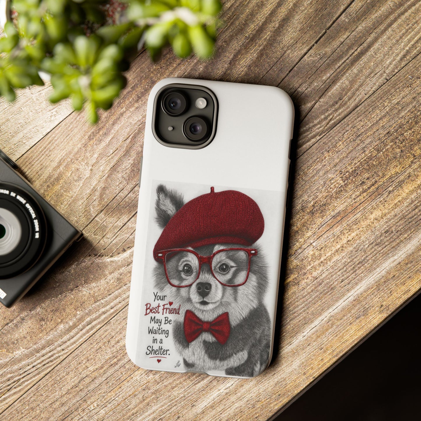 Rescue Pup Art Phone Case – "Your Best Friend May Be Waiting in a Shelter"