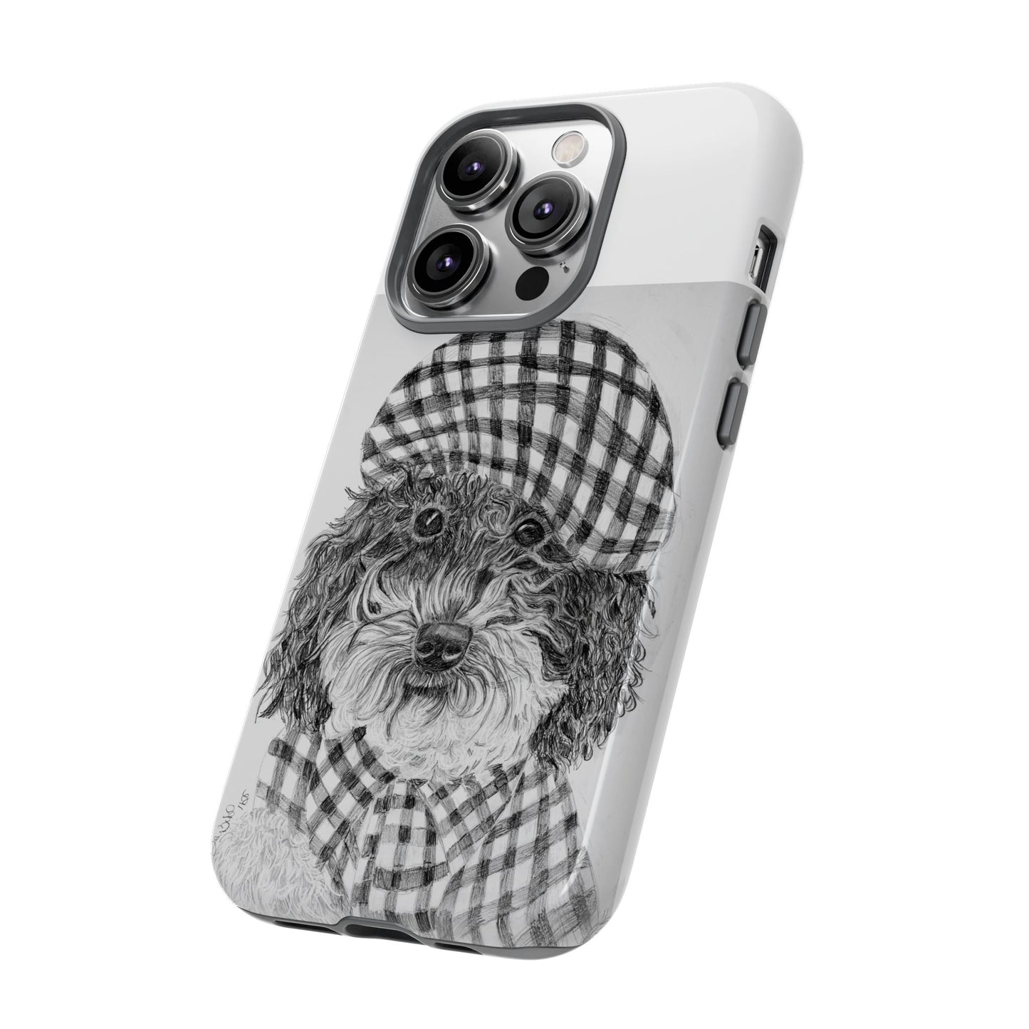 Cute Dog Phone Case — Flannel Elmer  in Plaid Hat