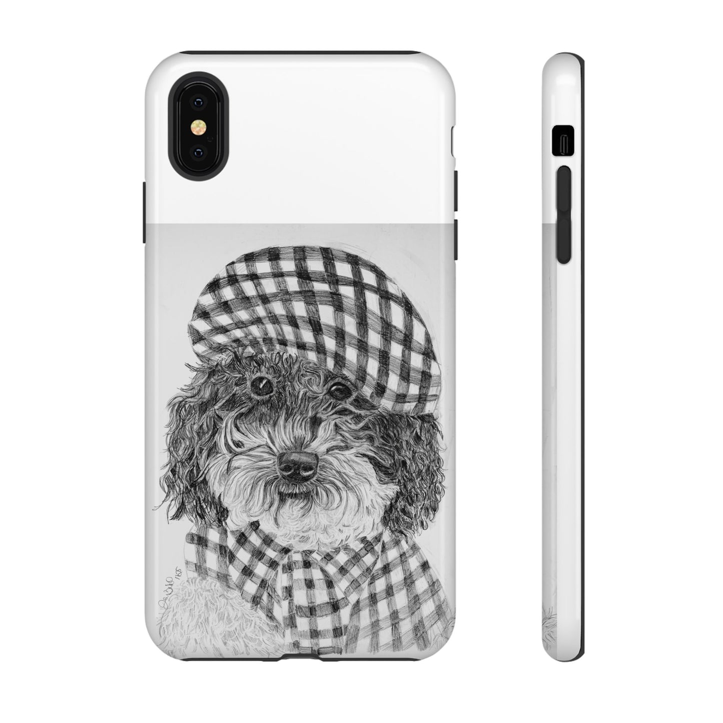 Cute Dog Phone Case — Flannel Elmer  in Plaid Hat