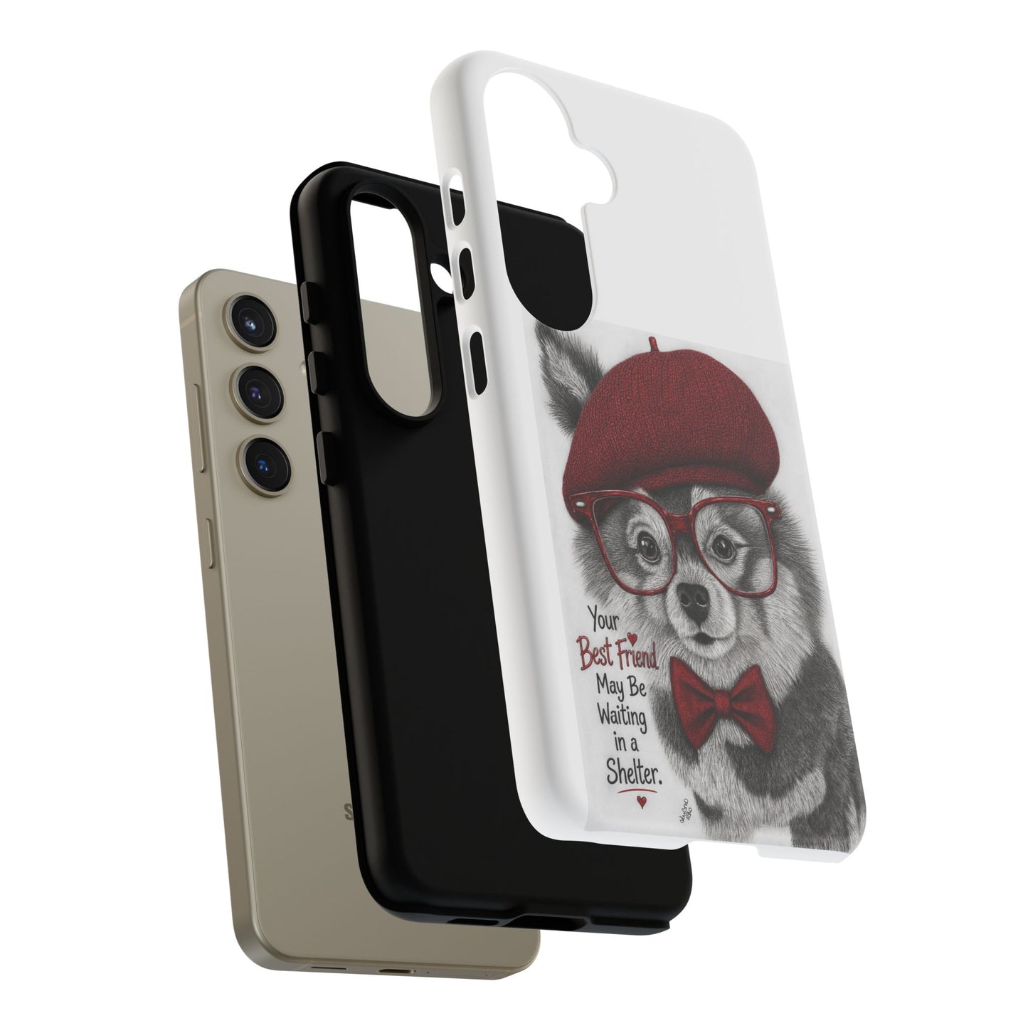 Rescue Pup Art Phone Case – "Your Best Friend May Be Waiting in a Shelter"