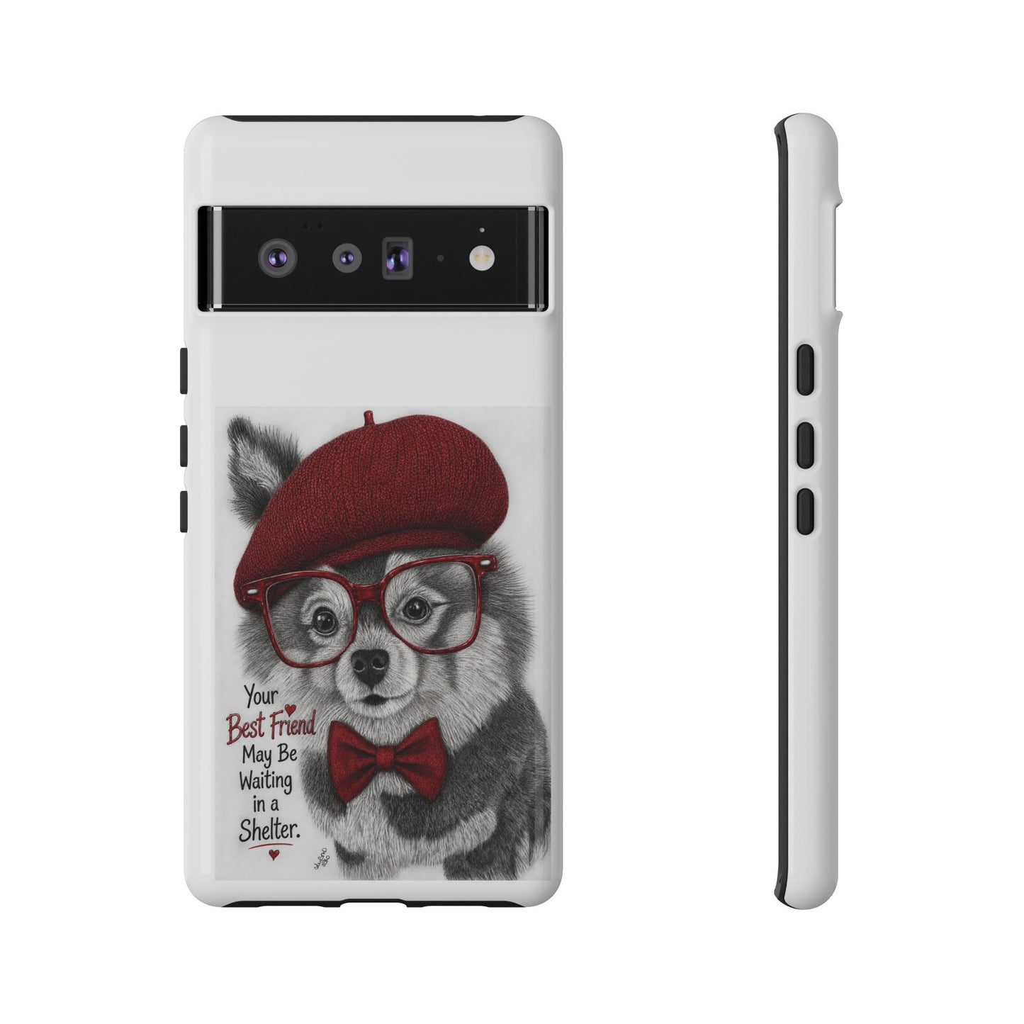 Rescue Pup Art Phone Case – "Your Best Friend May Be Waiting in a Shelter"