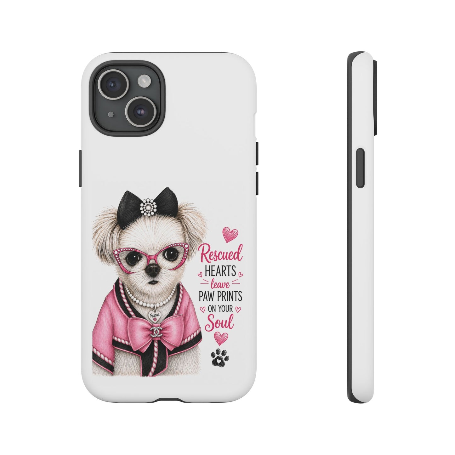 Rescued Hearts Paw Prints Phone Case