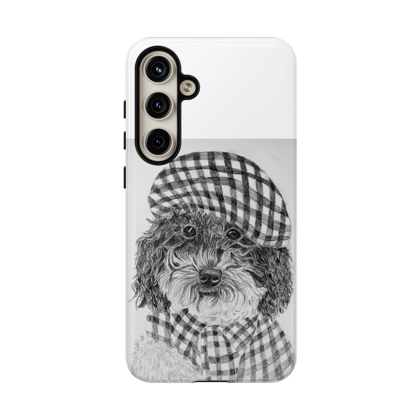Cute Dog Phone Case — Flannel Elmer  in Plaid Hat