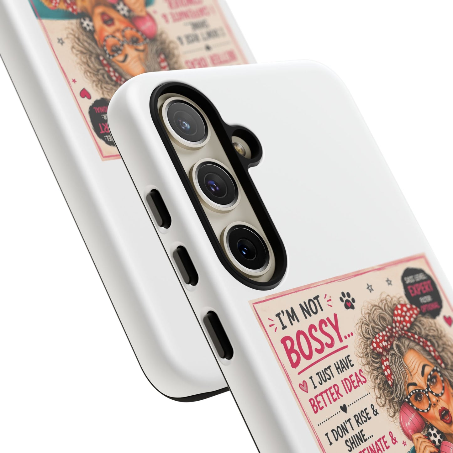 Perky Pearl and Latte Phone Case — "I'm Not Bossy" Funny Dog Lover & Sarcastic Woman Protective Tough Case