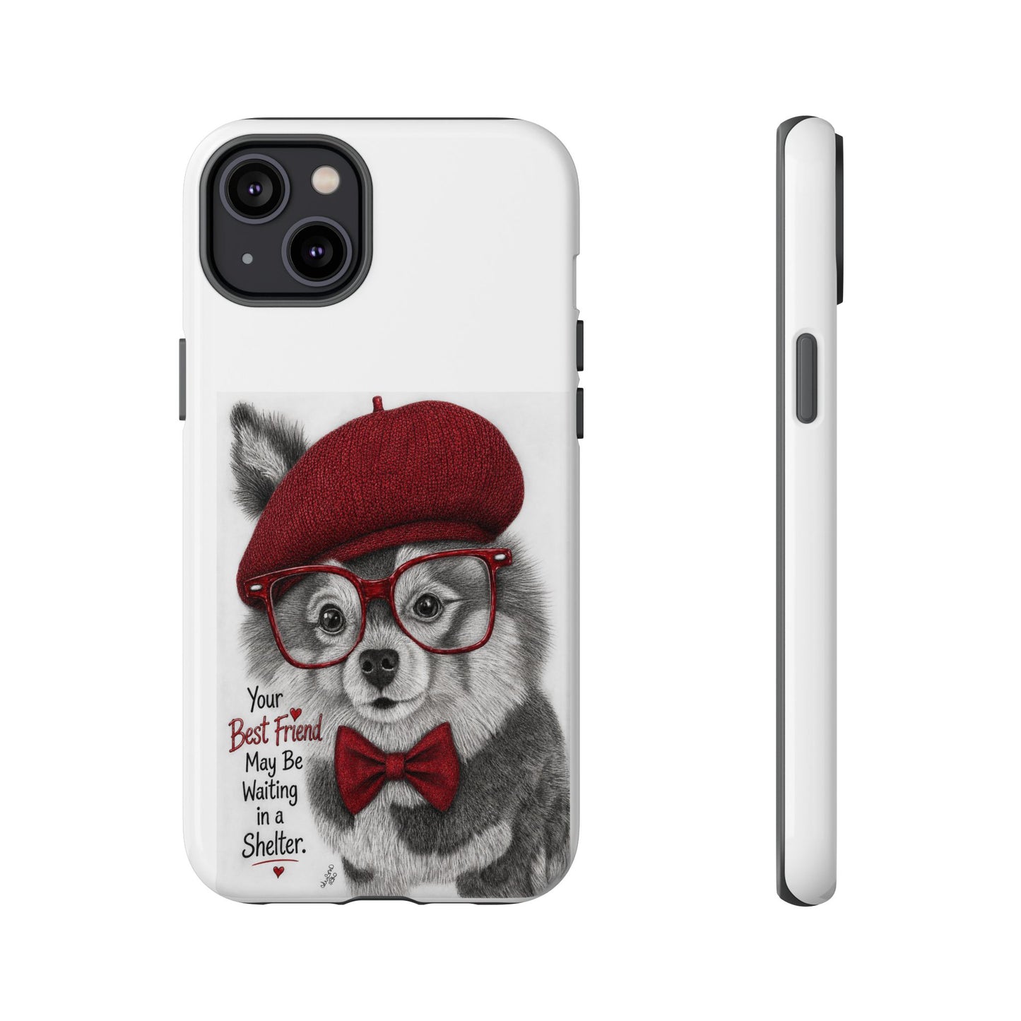 Rescue Pup Art Phone Case – "Your Best Friend May Be Waiting in a Shelter"
