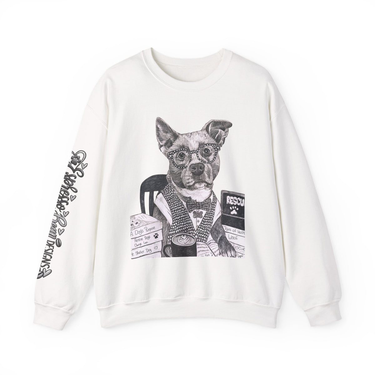 Rescue Dog Crewneck Sweatshirt — "Glenn Powell" Adopt Don’t Shop Design
