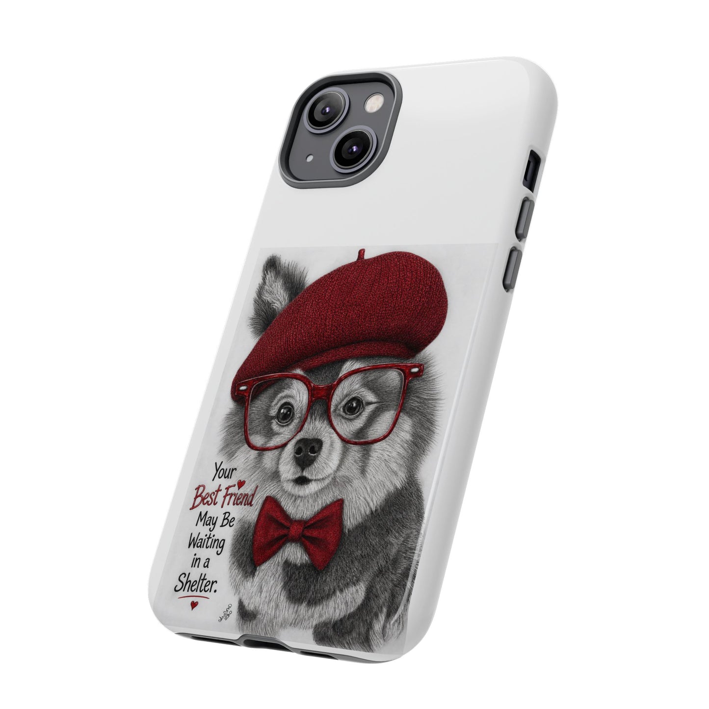 Rescue Pup Art Phone Case – "Your Best Friend May Be Waiting in a Shelter"