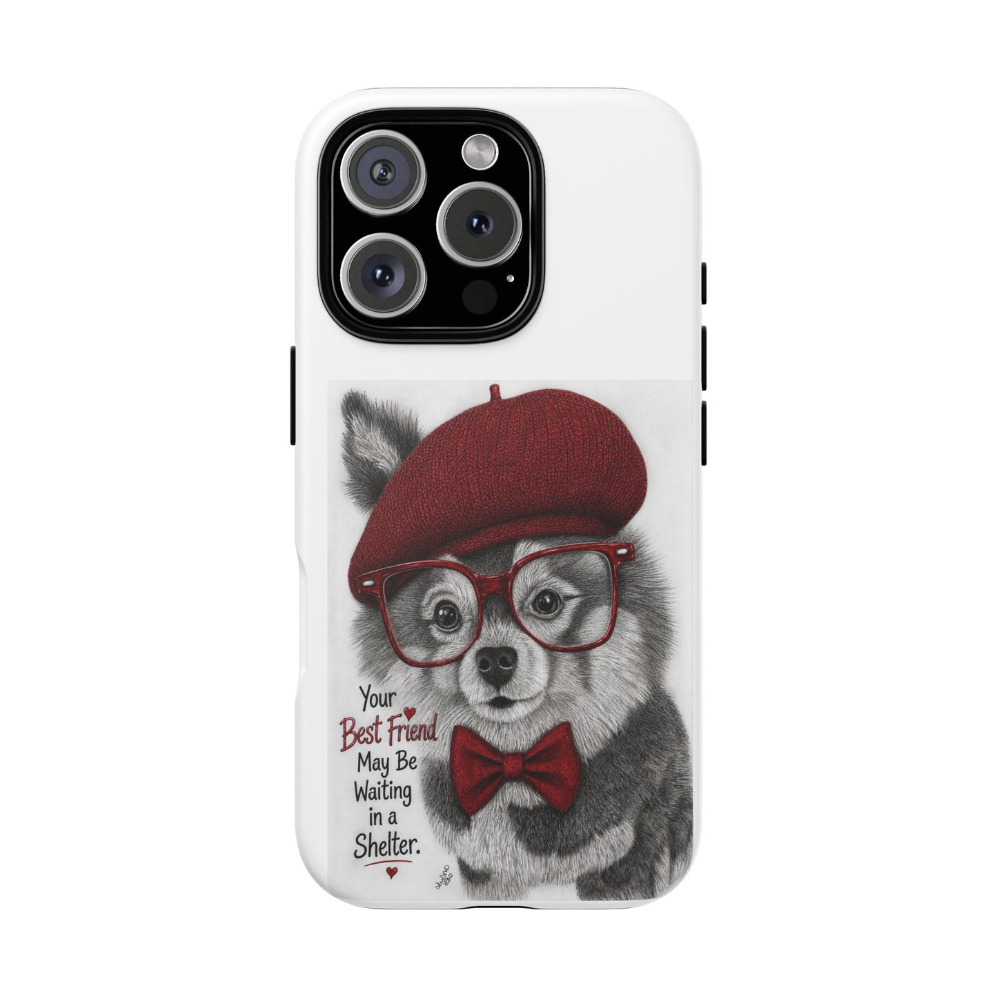 Rescue Pup Art Phone Case – "Your Best Friend May Be Waiting in a Shelter"