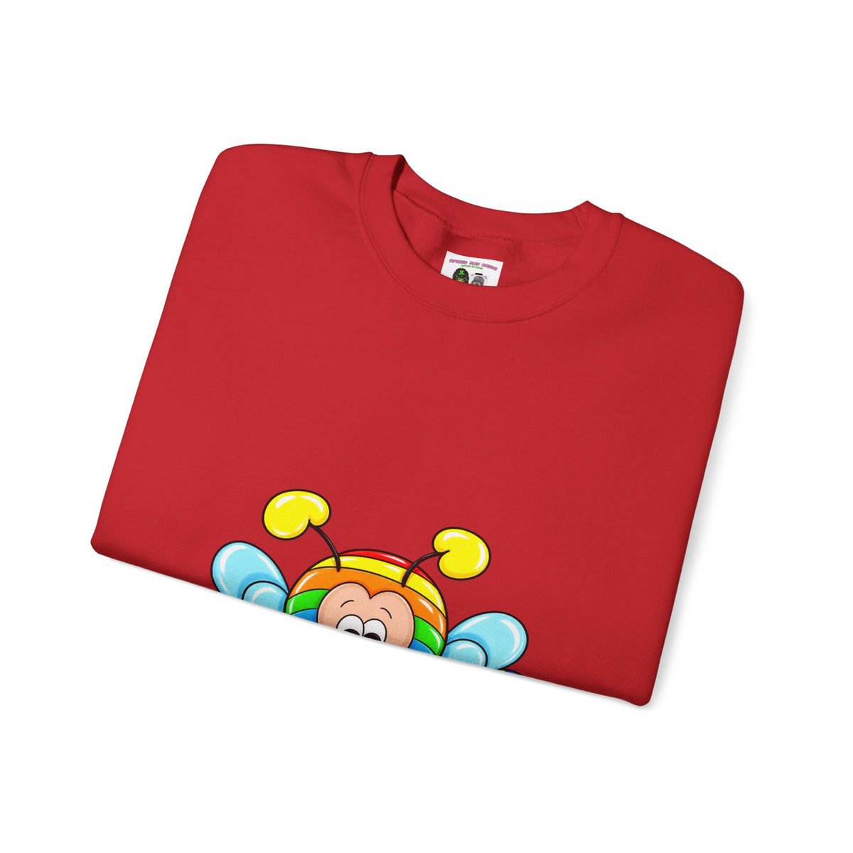 Tired Love bug  Crewneck Sweatshirt — Colorful Rainbow Cute Graphic
