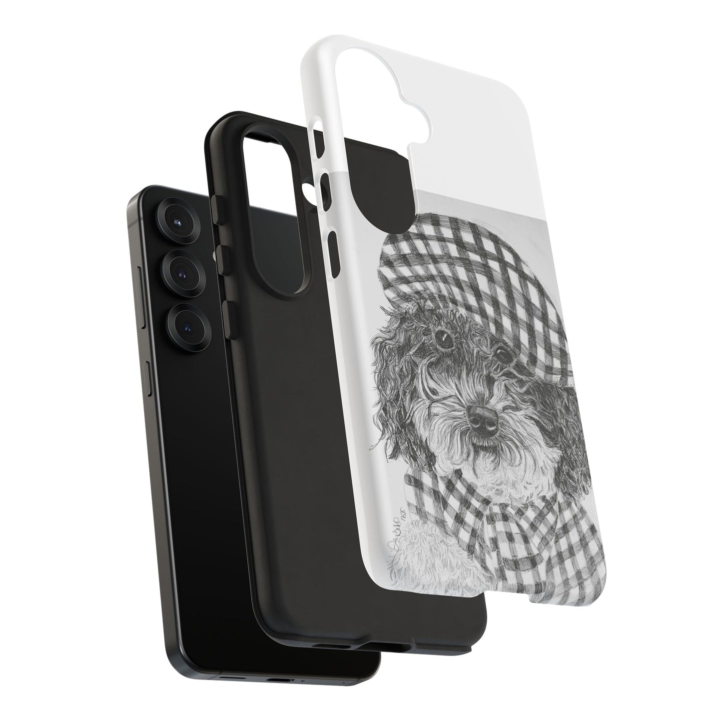 Cute Dog Phone Case — Flannel Elmer  in Plaid Hat