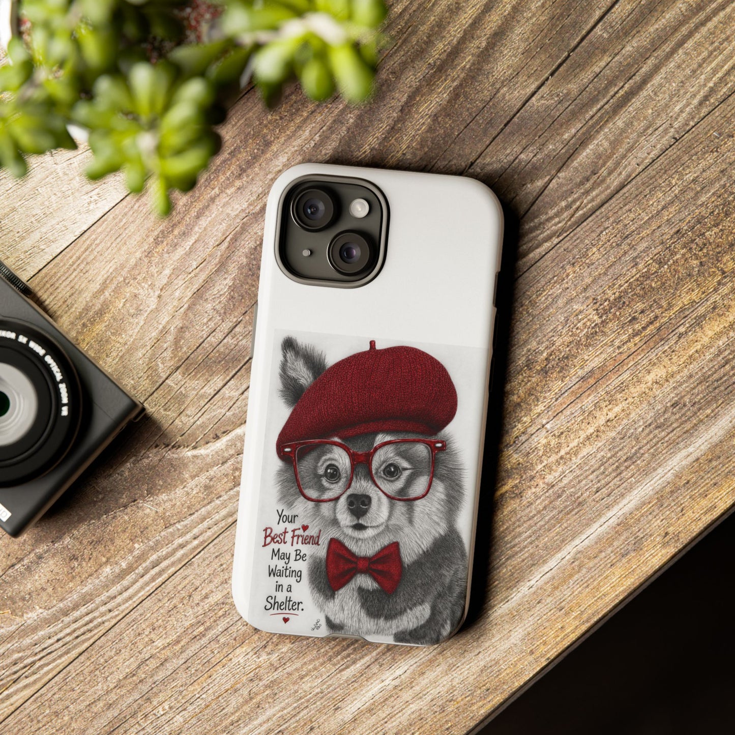 Rescue Pup Art Phone Case – "Your Best Friend May Be Waiting in a Shelter"