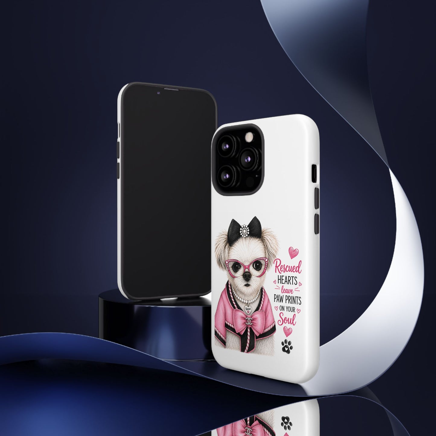 Rescued Hearts Paw Prints Phone Case
