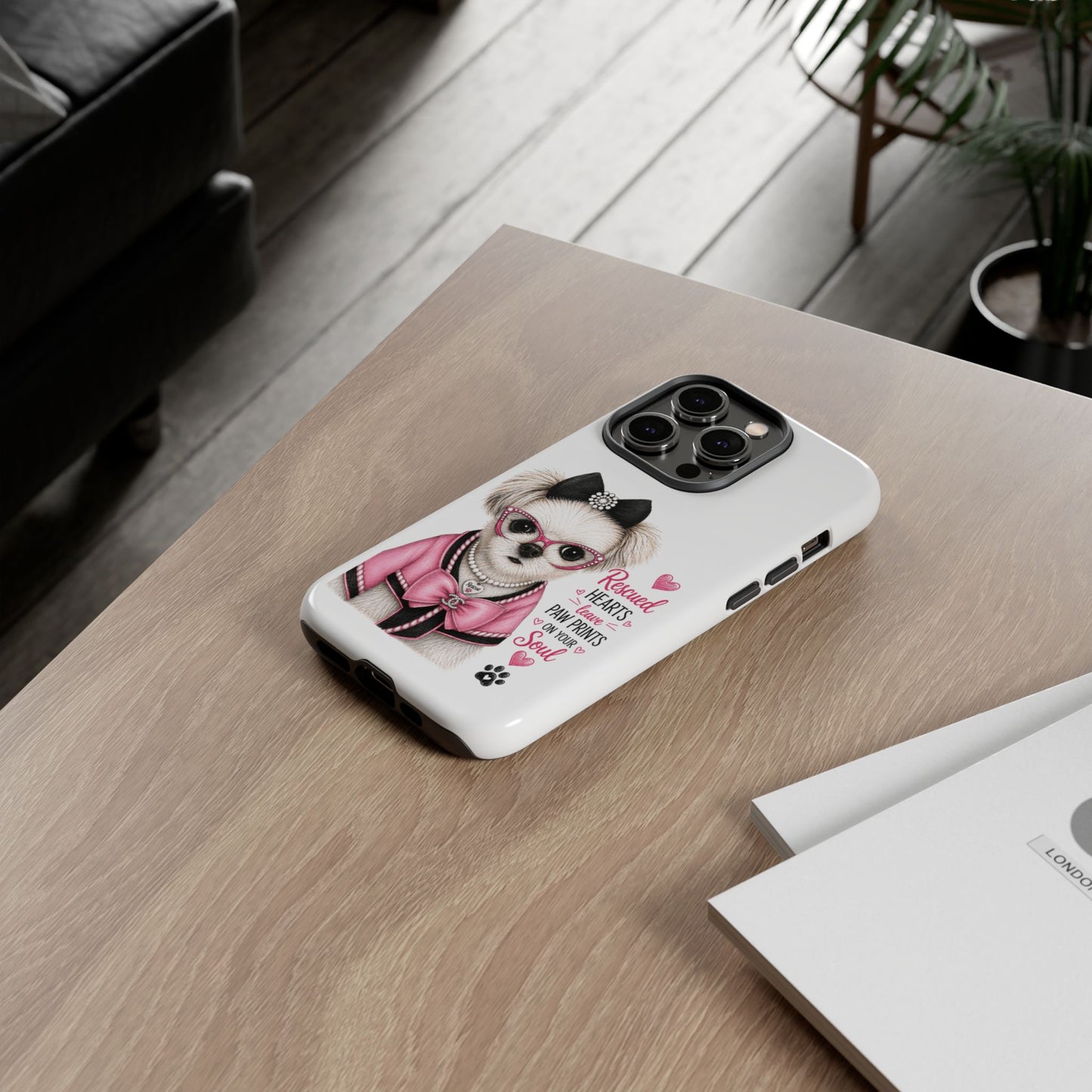 Rescued Hearts Paw Prints Phone Case