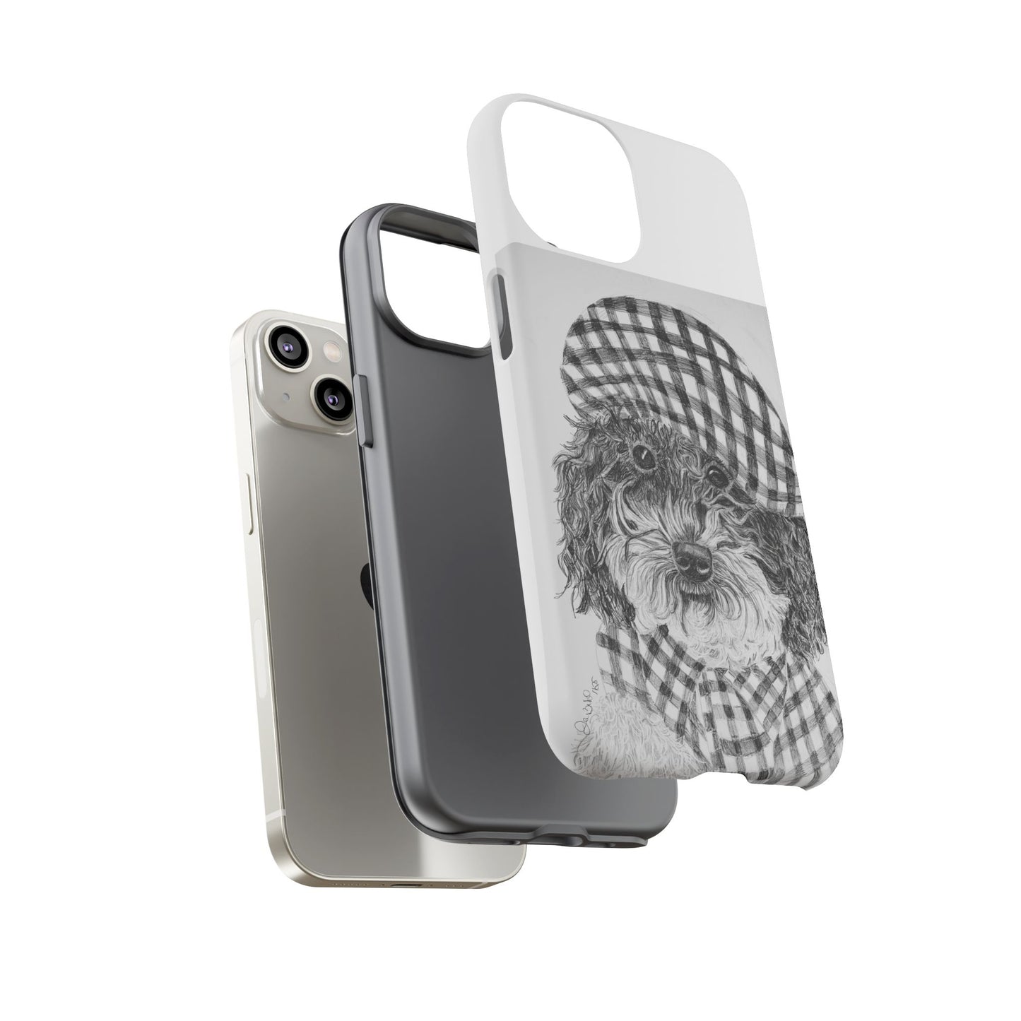 Cute Dog Phone Case — Flannel Elmer  in Plaid Hat