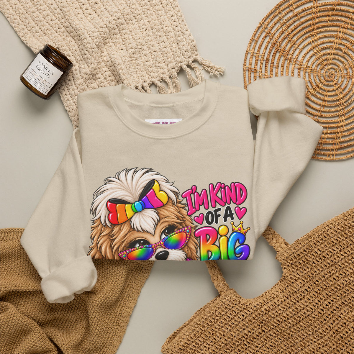 Cute Rainbow Puppy "I'm Kind of a Big Deal" Sweatshirt