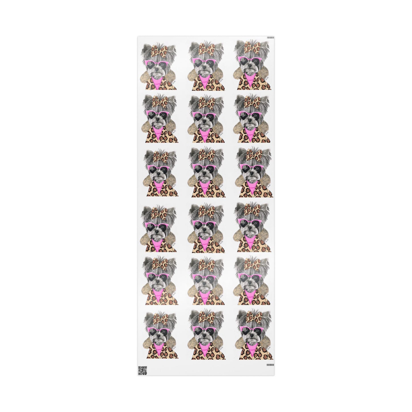 Cute Pink Yorkie Gift Wrap for Animal Lovers