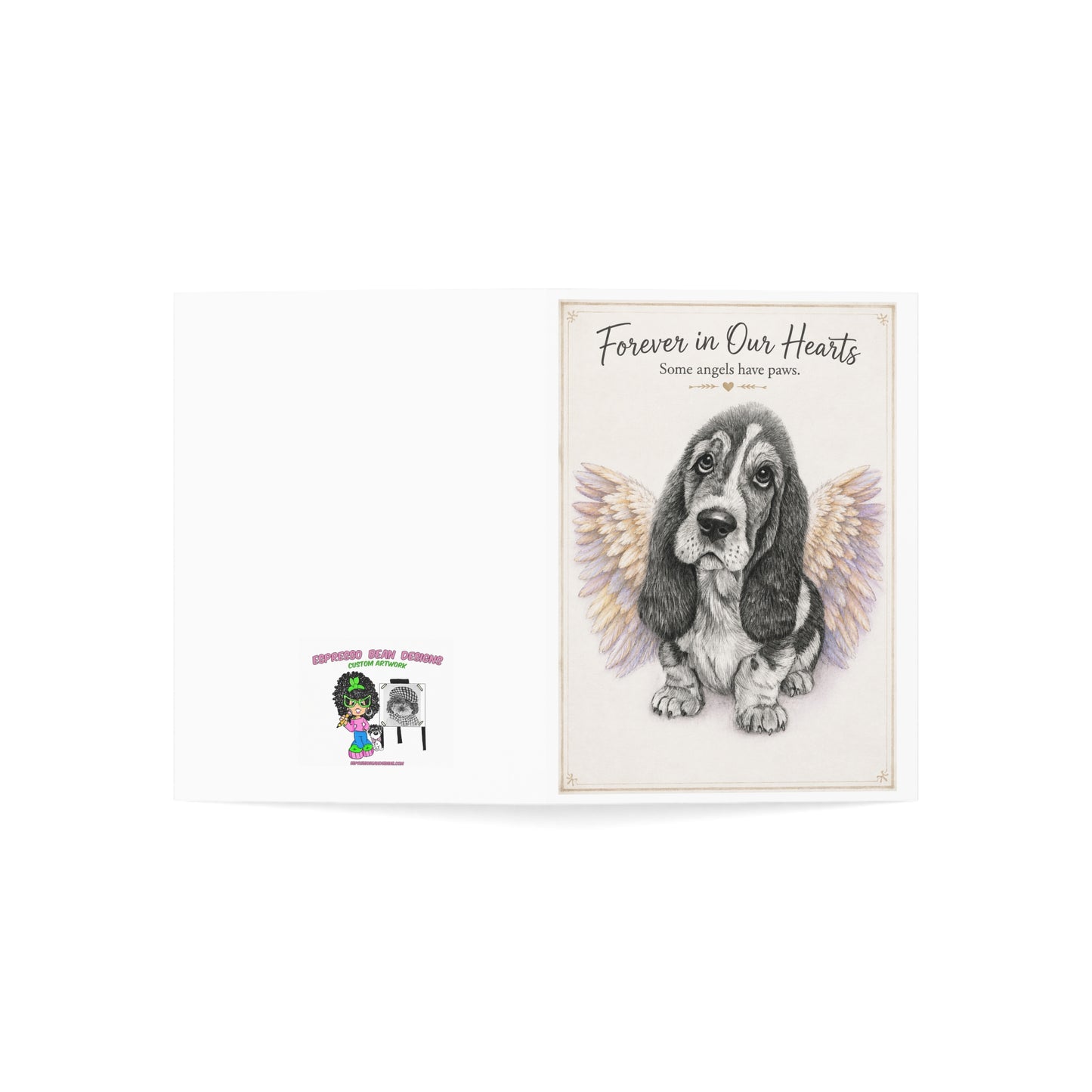 Pet Sympathy Greeting Card – “Forever in Our Hearts” Memorial Dog Card (Single or Multi-Pack)