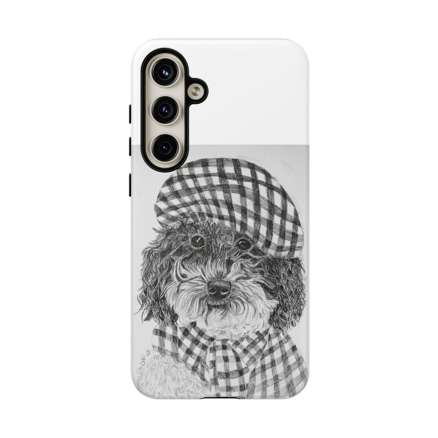 Cute Dog Phone Case — Flannel Elmer  in Plaid Hat
