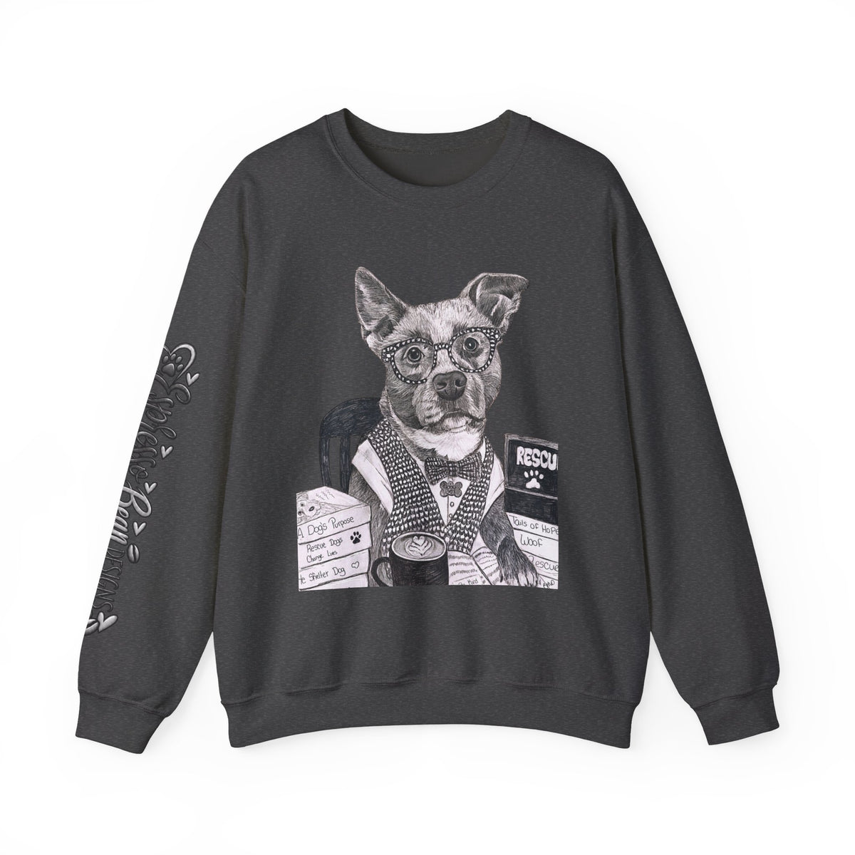 Rescue Dog Crewneck Sweatshirt — "Glenn Powell" Adopt Don’t Shop Design