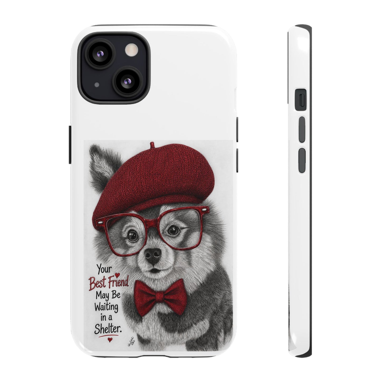 Rescue Pup Art Phone Case – "Your Best Friend May Be Waiting in a Shelter"