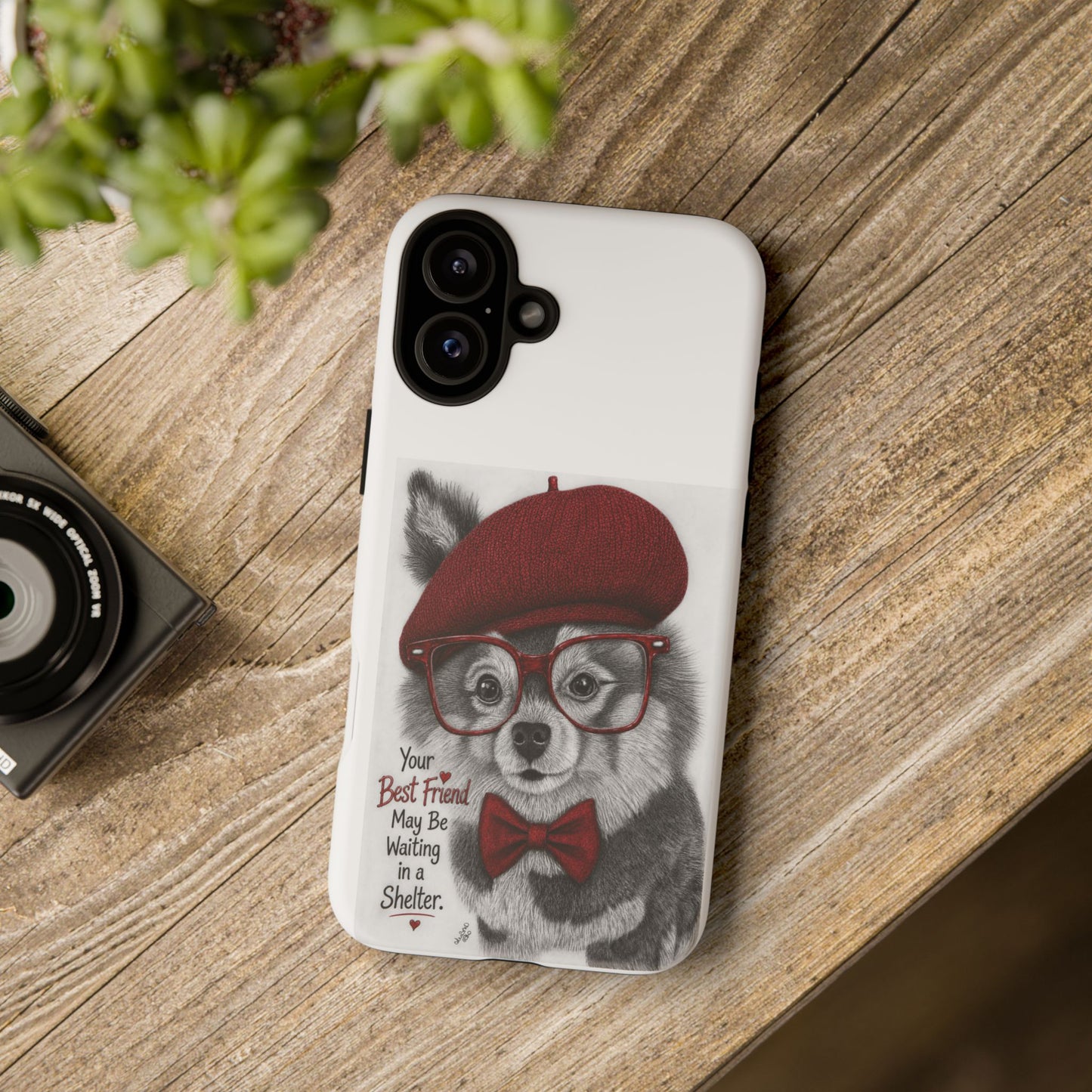 Rescue Pup Art Phone Case – "Your Best Friend May Be Waiting in a Shelter"