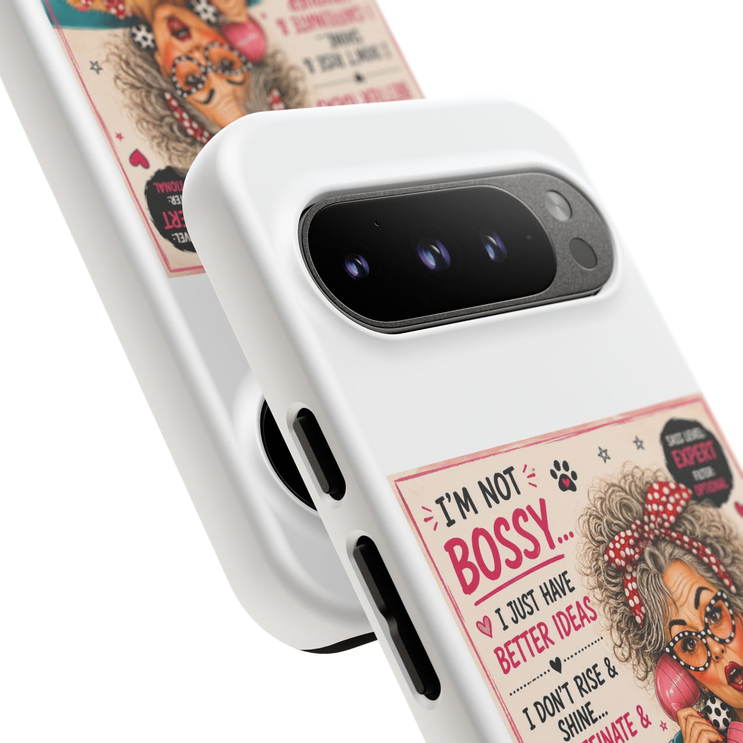 Perky Pearl and Latte Phone Case — "I'm Not Bossy" Funny Dog Lover & Sarcastic Woman Protective Tough Case