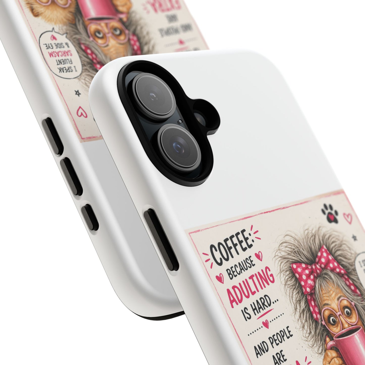 Perky Pearl and LattePhone Case — Funny "Adulting Is Hard" Cozy Design