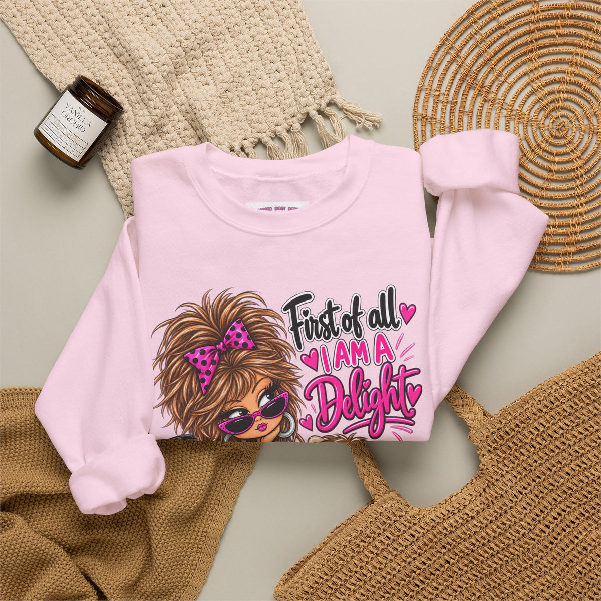 First of all I’m a delight Unisex Heavy Blend™ Crewneck Sweatshirt