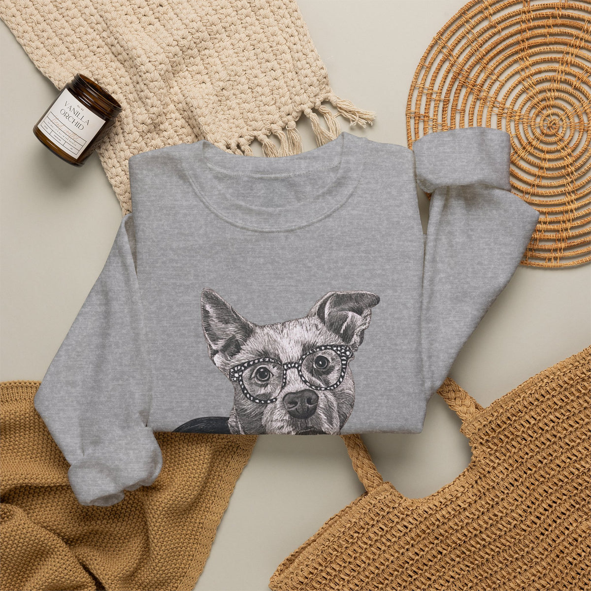 Rescue Dog Crewneck Sweatshirt — "Glenn Powell" Adopt Don’t Shop Design