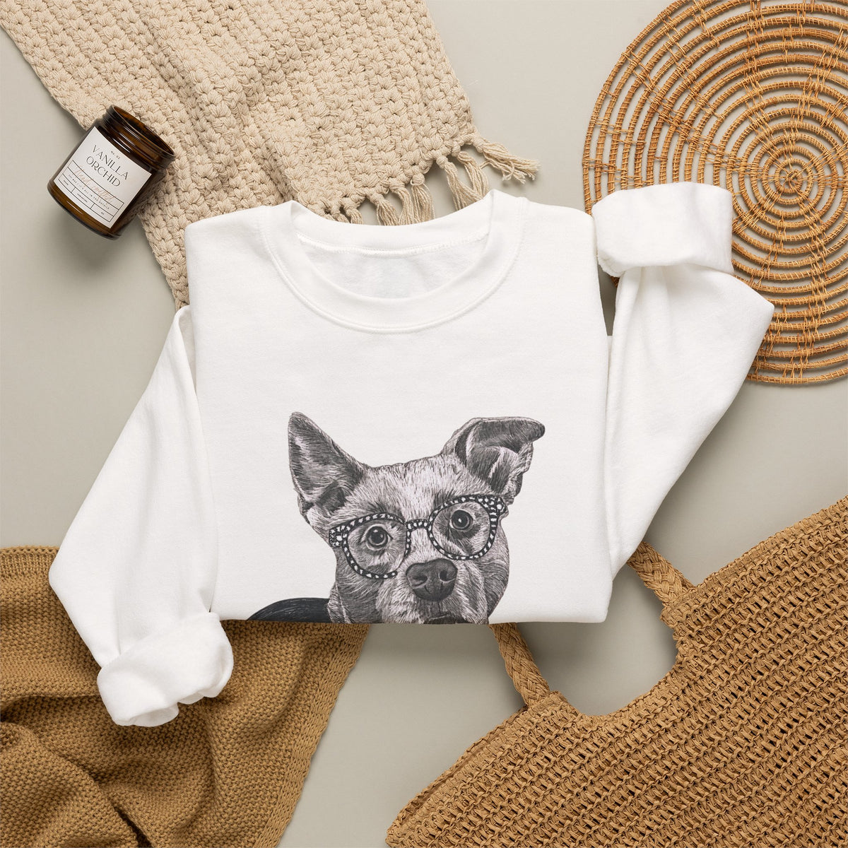 Rescue Dog Crewneck Sweatshirt — "Glenn Powell" Adopt Don’t Shop Design