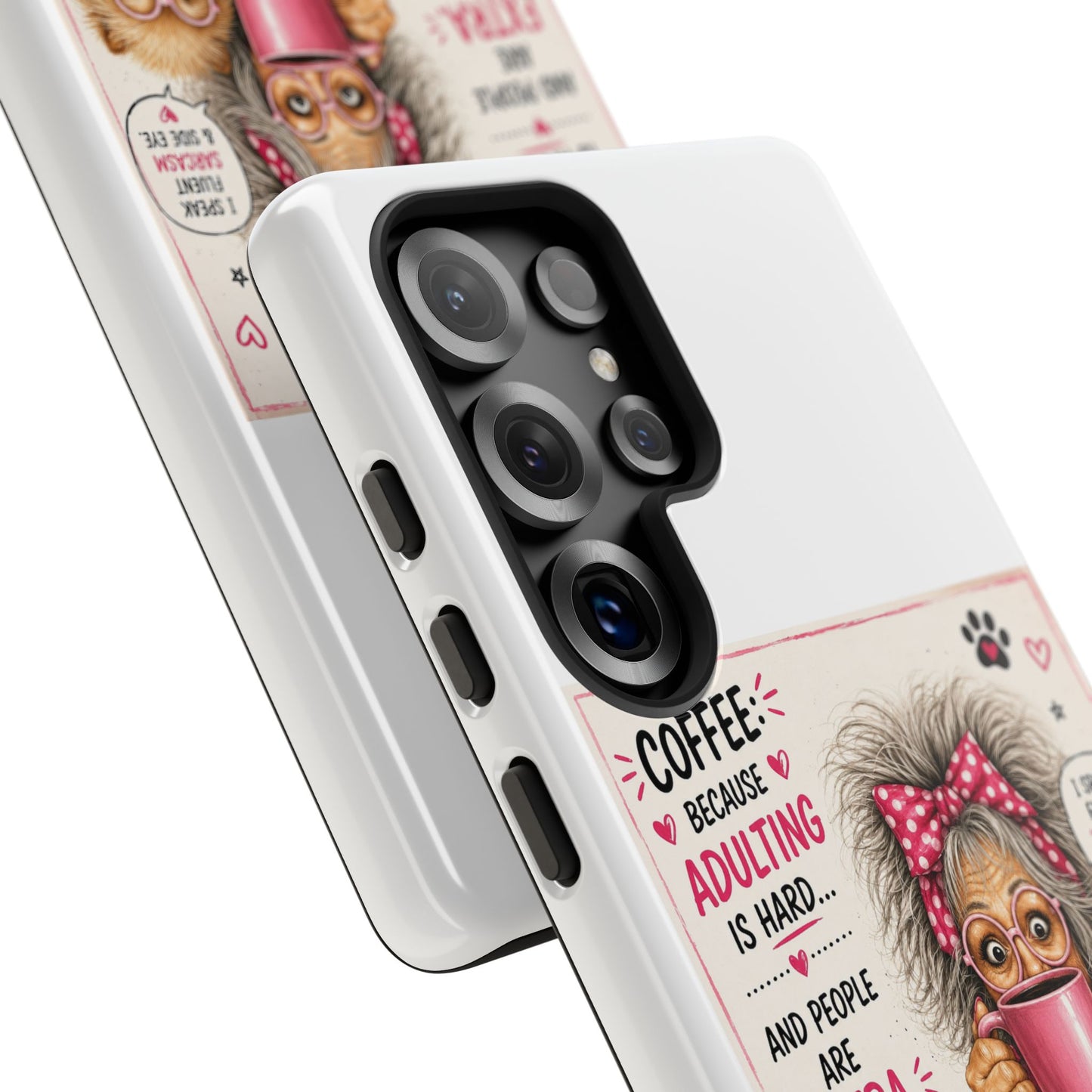 Perky Pearl and LattePhone Case — Funny "Adulting Is Hard" Cozy Design