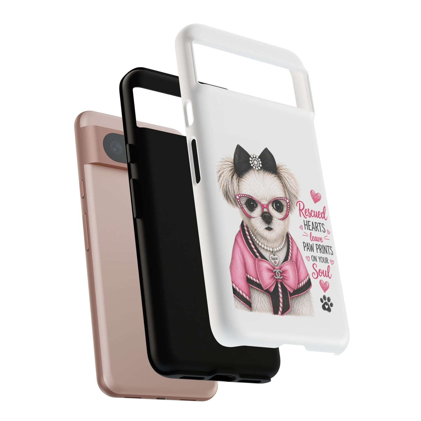 Rescued Hearts Paw Prints Phone Case