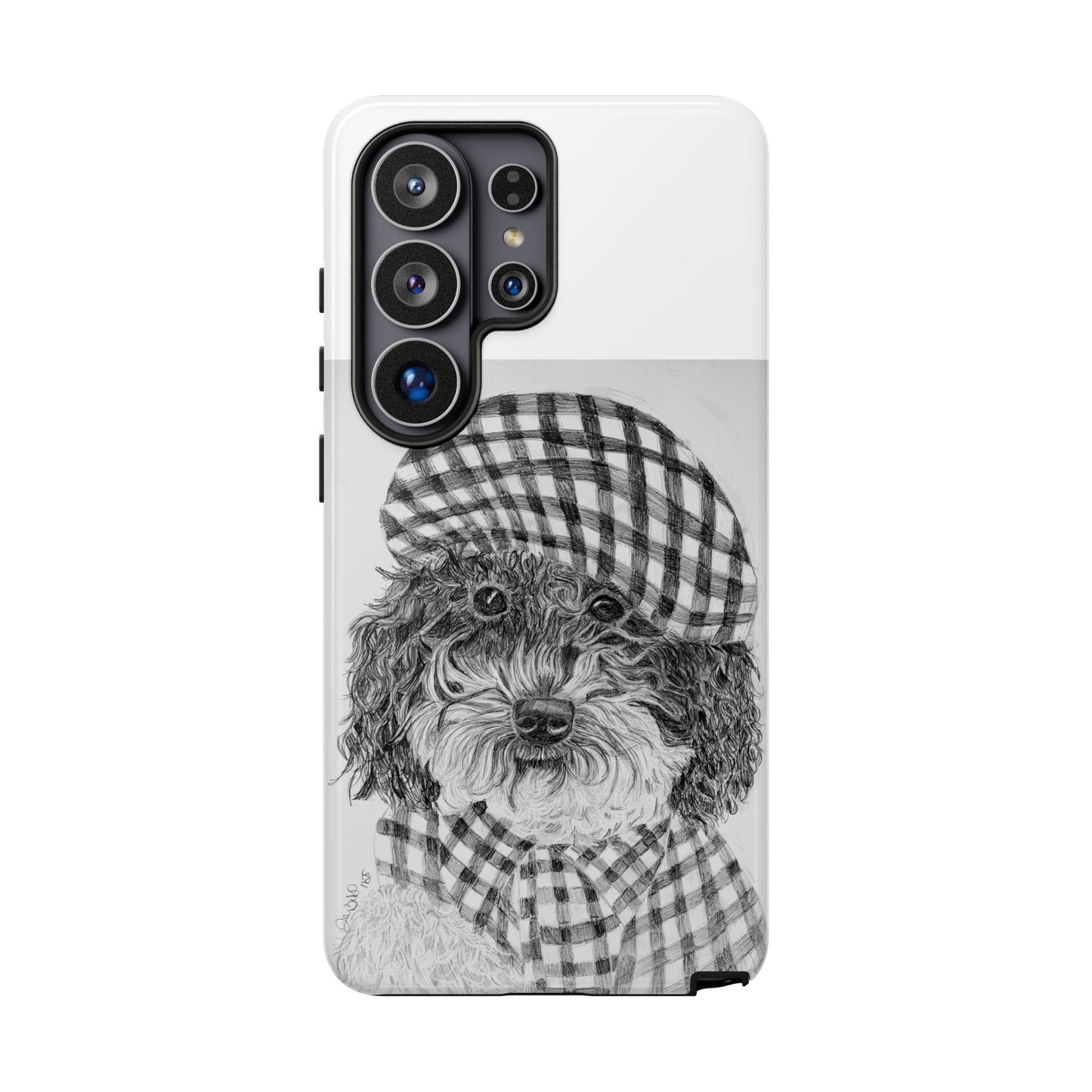 Cute Dog Phone Case — Flannel Elmer  in Plaid Hat