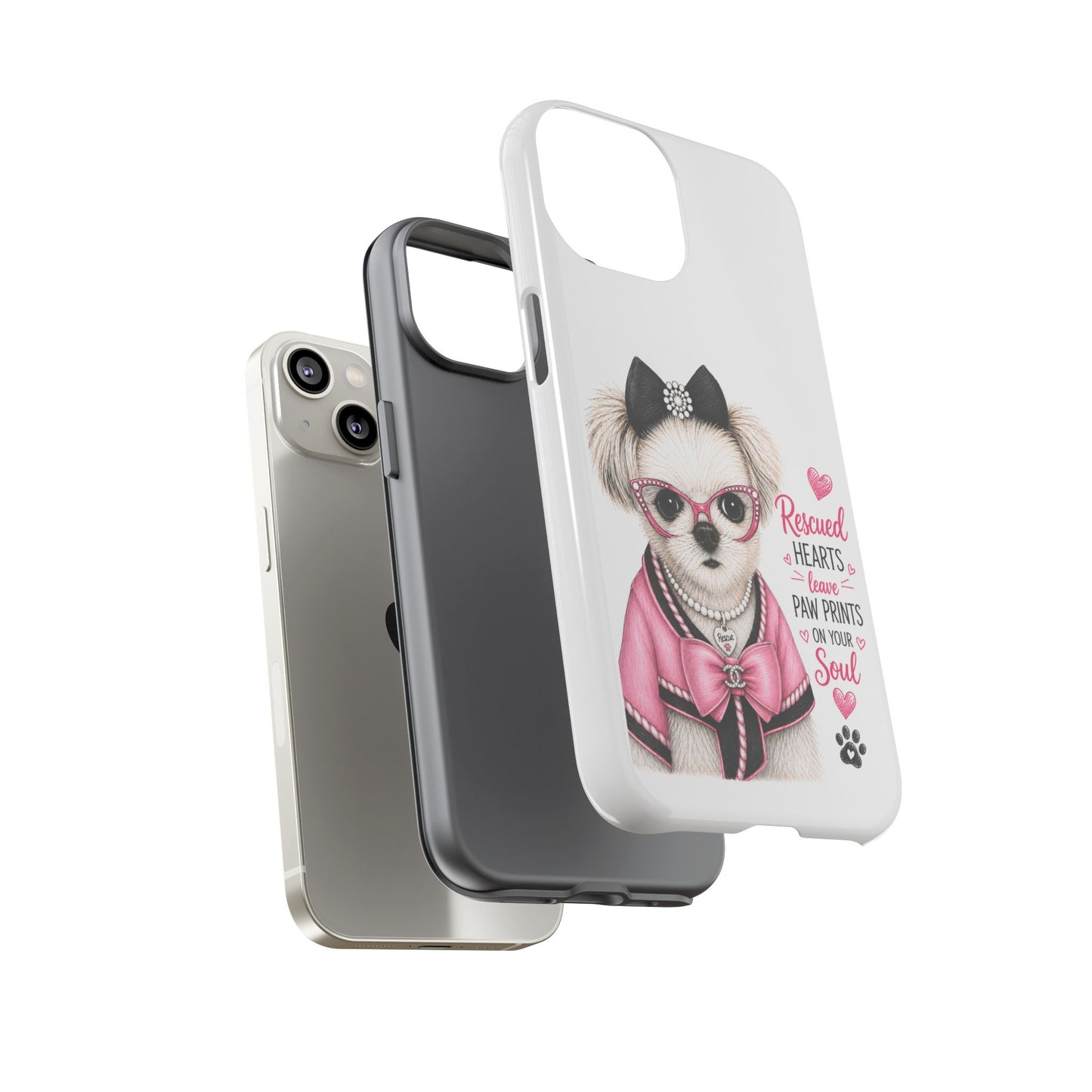 Rescued Hearts Paw Prints Phone Case
